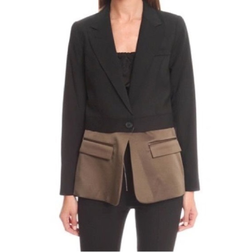 SMYTHE convertible black and khaki blazer size 12